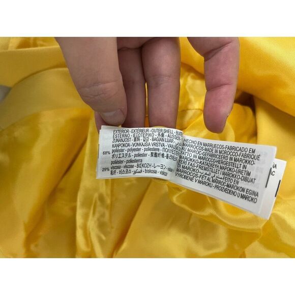 Zara Womens Blazer M Yellow Double Breasted Tuxedo Polyester Jacket 2665/797 NWT - Picture 11 of 16